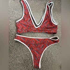 Acacia Paisely Red Women's Bikini Set